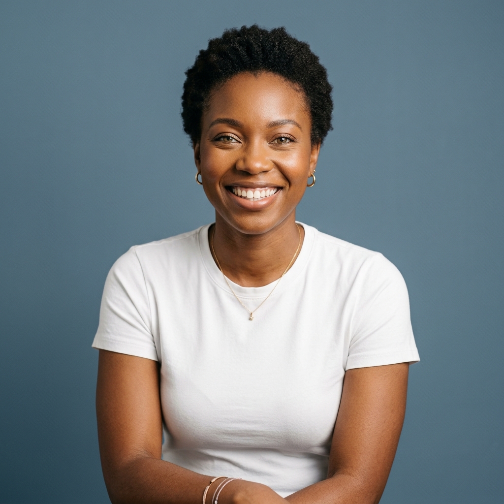 Smiling young African woman, volunteer