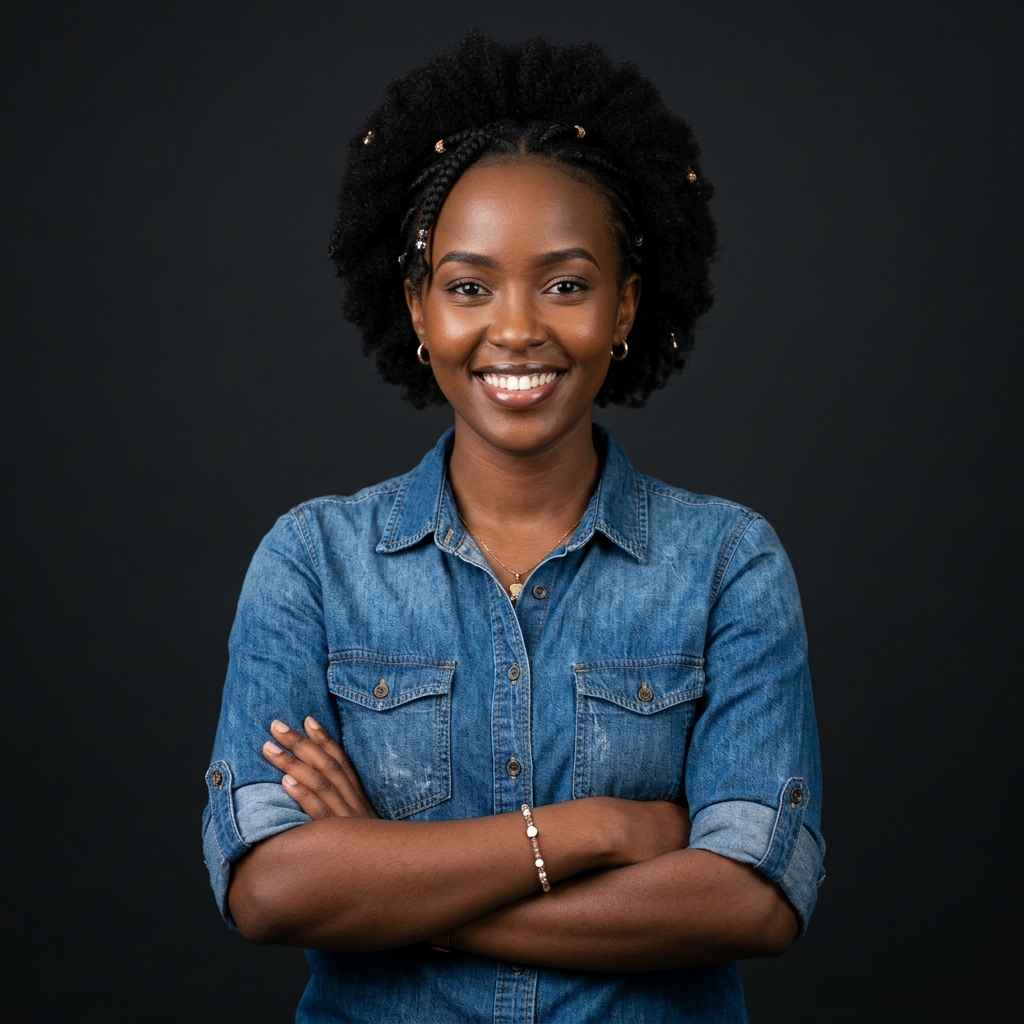 Confident young Rwandan woman